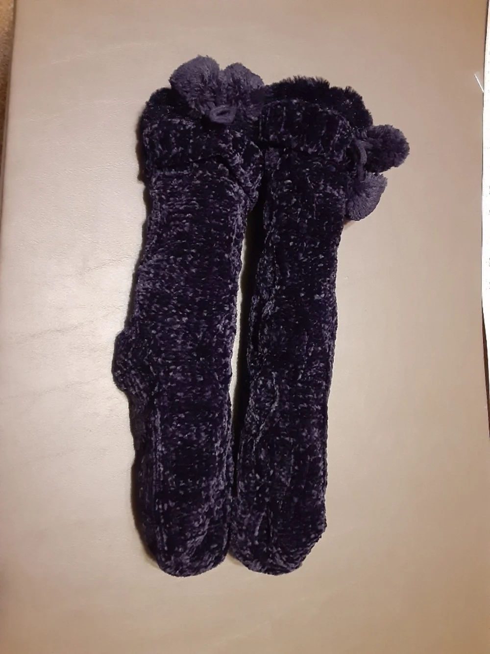 Fleece Lined Black Fuzzy Slipper Socks